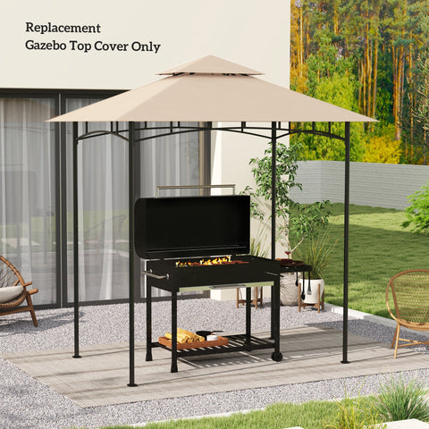 Rootz Garden Gazebo Replacement Tarpaulin - BBQ Grill Gazebo Roof - Sunshade Canopy - UPF50+ Protection - 244cm x 152cm