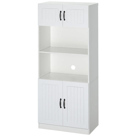 Rootz Kitchen Cabinet - Kitchen Buffet Cabinet - Country House Style - 2 Cabinets - 2 Shelves - Chipboard - White - 70 Cm X 40 Cm X 170 Cm