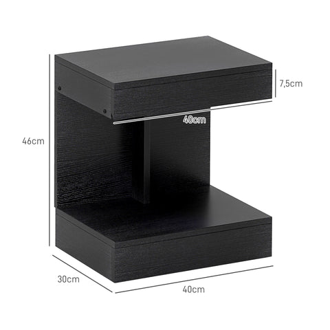 Rootz Bedside Table - Side Table - Sofa Table - Hidden Drawer & Storage - 40L x 30W x 46H cm