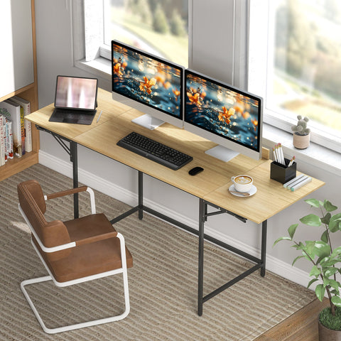 Rootz Foldable Computer Table - Expandable Desk - Space-Saving Office Table - Robust & Sturdy - 170cm x 58cm x 78cm