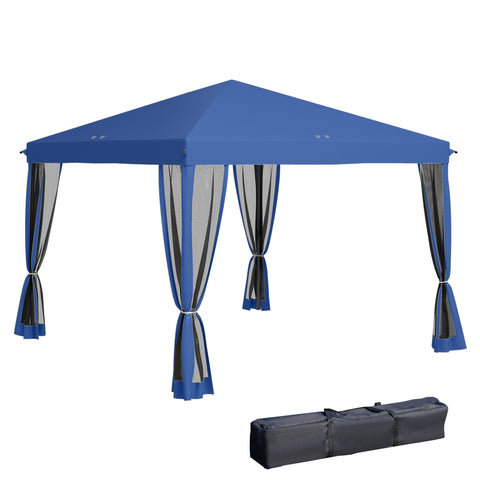 Rootz Pop-Up Barnum Tonnelle - Foldable Colonial Style - Gazebo Pavilion - Mosquito Protection - 2.95m x 2.95m x 2.60m