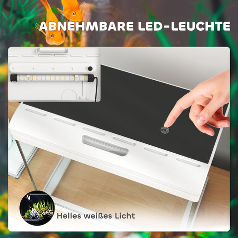 Rootz 17L Tropical Aquarium - Fish Tank - LED Light Aquarium - Easy Maintenance - 35cm x 21cm x 31cm