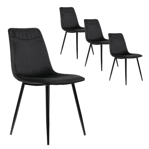 Rootz Elegant Dining Chairs Set - Velvet Look - Modern Seating - Ergonomic Comfort - 43L x 40W x 86H cm