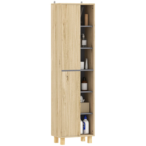 Rootz Tall Bathroom Cabinet - Storage Cabinet - Organizer - Easy-Clean Melamine - 40cm x 24cm x 148cm