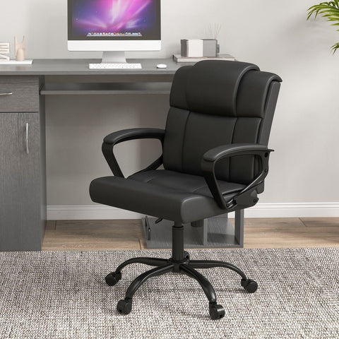 Rootz Ergonomic Office Chair - Swivel Chair - Adjustable Desk Chair - Comfortable Seating - 61cm x 63cm x 92-102cm