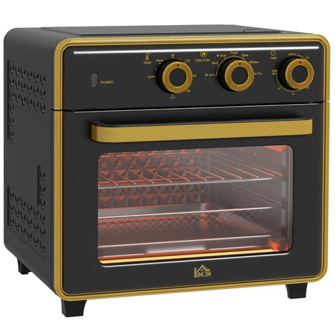 Rootz Mini Oven - 20 Liters - Oil-free Frying - Grilling - Baking - Circulating Air - 90-230° C - Timer - 1400W - Black - 36cm x 37.7cm x 34.5cm