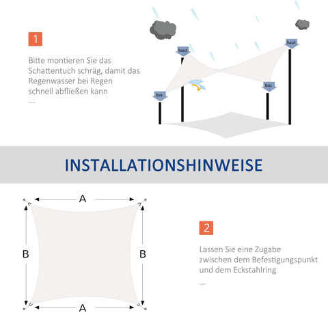 Rootz Sun Sail Awning - Shade Canopy - UV Protection Sail - 185g/m² HDPE - Ideal for Terraces & Gardens - 4x6m Brown
