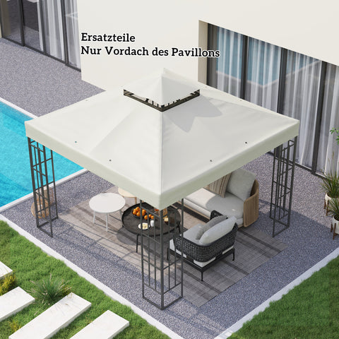 Rootz 3x3m Gazebo Roof - Replacement Tarpaulin - Pavilion Canopy - UPF30+ Sun Protection - 300cm x 300cm -Grey