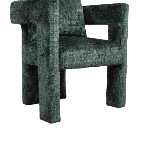 Rootz Single Lounge Chair - Chenille Chair - Ergonomic Seat - Comfortable Cushion - 60L x 44W x 65H cm