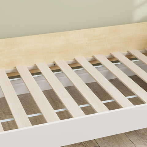 Rootz Cot Bed - Toddler Bed - Children's Bed Frame - Safety & Comfort - MDF Wood - High Sides - 143.5 x 74 x 40 cm - White