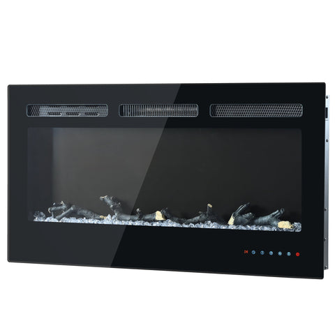 Rootz Electric Fireplace - Wall Fireplace - Built-in Fireplace - Remote Control - 106.5cm x 46.5cm x 12cm