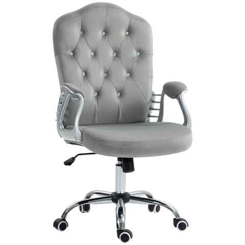 Rootz Velvet Office Chair - Desk Chair - Task Chair - Extra Thick Padding - Height Adjustable - 61cm x 61cm x 104-114cm