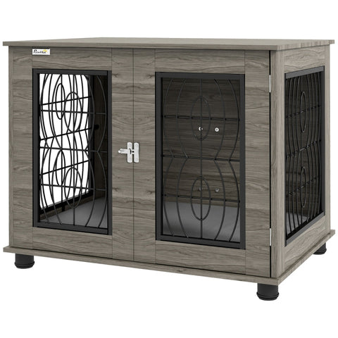Rootz Dog Crate - Dog Box - Pet Kennel - Stylish - Secure - Comfortable - 80cm x 56cm x 63cm - Chipboard & Steel