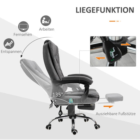 Rootz Massage Office Chair - Vibrating Chair - Heated Lumbar - Ergonomic Computer Chair - 65cm x 160cm x 104cm