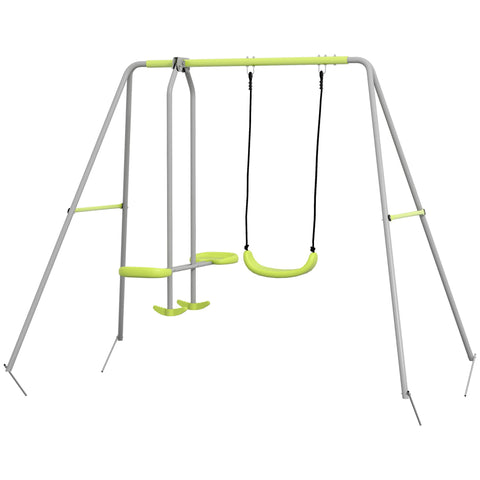 Rootz Rocking Frame with 2 Devices - Swing Set - Outdoor Play Frame - UV-Resistant - 255cm x 160cm x 180cm