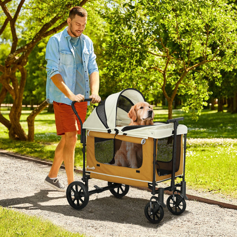 Rootz Dog Car - Pet Buggy - Foldable Pet Stroller - Durable Oxford Fabric - 110cm x 65cm x 102cm