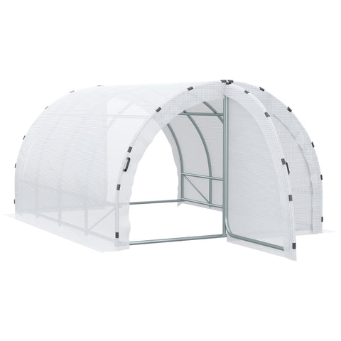Rootz Greenhouse Tunnel - Garden Shelter - Plant Protector - Reinforced Steel Frame - 4L x 3B x 2H m - Protects from UV & Weather