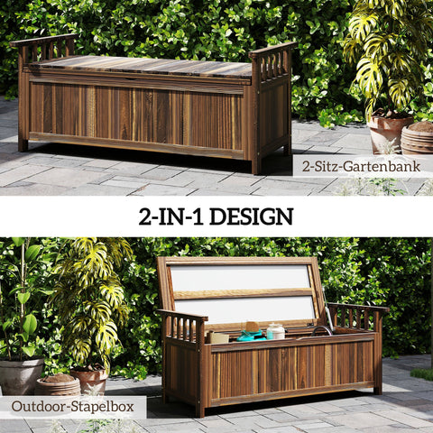 Rootz 2-Seater Garden Bench - Outdoor Furniture - Patio Seat - Weatherproof & Durable Spruce Wood - 128.5cm x 56cm x 53.5cm