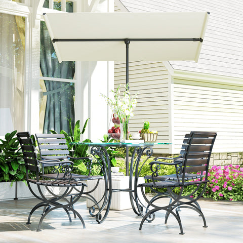 Rootz Parasol - Rotating Sunshade - Adjustable Garden Screen - UV Protection UPF 50+ - 150x205cm White and Black