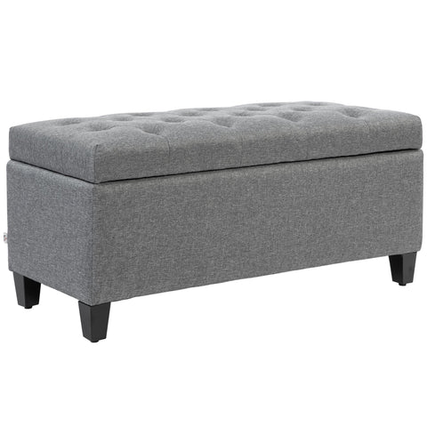 Rootz Upholstered Storage Bench - Entryway Bench - Bed Bench - Ample Storage - 100cm x 40cm x 44cm