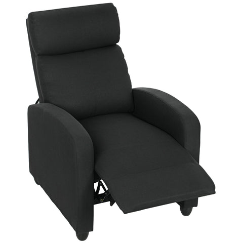 Rootz Adjustable Relaxation Armchair - Recliner - Lounge Chair - Extendable Footrest - 69cm x 88cm x 101cm - Black