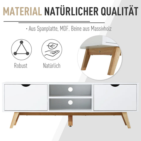 Rootz TV Cabinet - TV Chest of Drawers - Storage Cabinet - MDF & Chipboard - Cable Management - 150 x 39 x 50 cm
