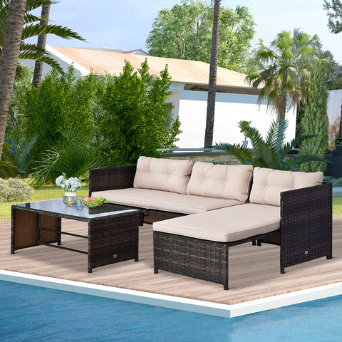 Rootz Garden Furniture Set - Patio Set - Outdoor Sofa Set - Comfort Seating - 124cm x 62cm x 62cm & Table 85cm x 50cm x 41cm