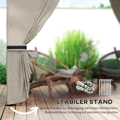 Rootz Garden Gazebo Beer Tent - Outdoor Shelter - Patio Canopy - UV Protection - 3.35m x 3.35m x 2.85m