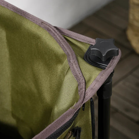 Rootz Folding Handcart - 7 Side Pockets - Adjustable Handle - Up to 120kg - Steel - Green - 100 x 48 x 100.5 cm