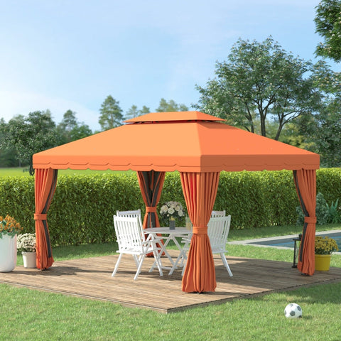 Rootz Garden Pavilion - Outdoor Gazebo - Patio Canopy - Spacious Design - Durable Materials - Enhanced Air Circulation - 390cm x 290cm x 280cm - Aluminum & Polyester