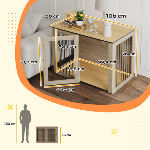 Rootz Dog Box - Pet Box for Large Dogs - Dog House - Indoor - Modern Design - 106 x 60 x 76 cm - Brown