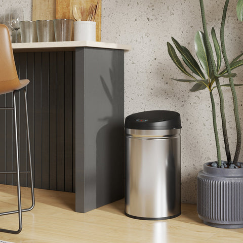 Rootz 30L Sensor Waste Bin - Touch-Free Trash Can - Soft-Close Garbage Can - Hygienic Kitchen - 32cm x 30.5cm x 51cm