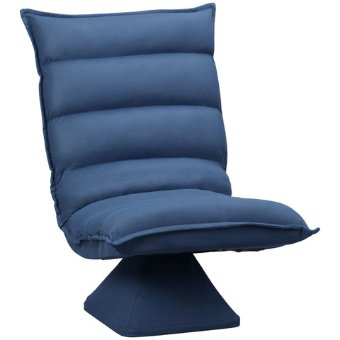 Rootz Floor-Level Lounger Chair - Swivel Chair - Rotatable Seat - Adjustable Comfort - 62 x 70 x 95 cm - Blue