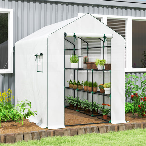 Rootz 3m² Garden Greenhouse - Plant Shelter - Plant Conservatory - UV Resistant - 143 x 215 x 190cm