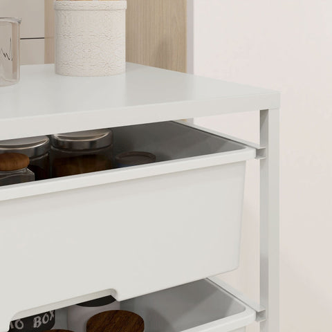 Rootz Storage Trolley - Mobile Cart - Organizer - Three Baskets - Compact Design - 40.8cm x 33.5cm x 60.5cm