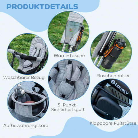 Rootz Children's Dreiwad Tricycle - Toddler Bike - Kids Trike - Storage Basket - Metal Frame - Gray - 102cm x 49cm x 102cm