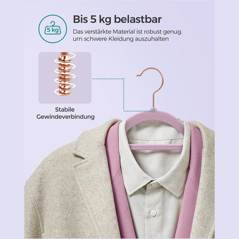 Rootz Velvet Clothes Hangers - Non-Slip Hanger Set - Clothes Organizer - 5kg Capacity - 43.5cm x 0.6cm x 22.5cm - Purple