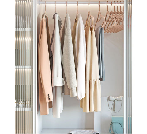 Rootz Velvet Hangers Set - Clothes Hangers - Space Saving - Max Load 5kg - Brown - 43.5 x 0.6 x 22.5 cm