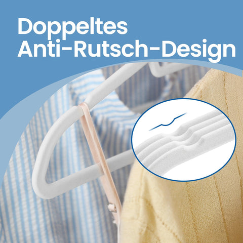 Rootz Clothes Hangers Set - Velvet Hangers - Space-Saving Hangers - Double Closet Capacity - 45cm x 0.6cm x 23.5cm