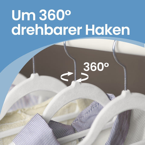 Rootz Clothes Hangers Set - Velvet Hangers - Space-Saving Hangers - Double Closet Capacity - 45cm x 0.6cm x 23.5cm