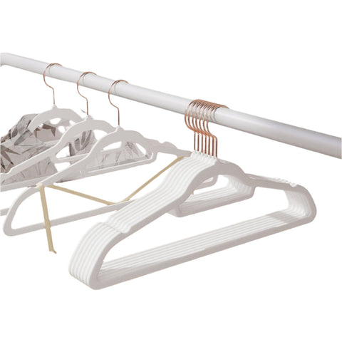 Rootz Velvet Hangers Set - Clothes Hanging Hooks - Wardrobe Organizers - Double Closet Space - 45cm x 0.6cm x 23.5cm