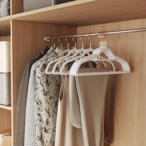 Rootz Velvet Hangers Set - Clothes Hanging Hooks - Wardrobe Organizers - Double Closet Space - 45cm x 0.6cm x 23.5cm