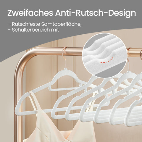 Rootz Velvet Hangers Set - Clothes Hanging Hooks - Wardrobe Organizers - Double Closet Space - 45cm x 0.6cm x 23.5cm