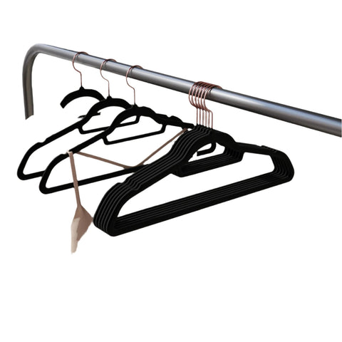 Rootz 30 Piece Velvet Clothes Hanger Set - Wardrobe Hangers - Space-Saving Hangers - Doubles Closet Space - 45cm x 0.6cm x 23.5cm