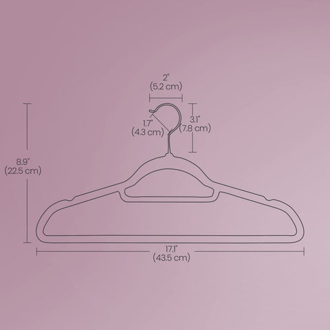 Rootz 30 Piece Velvet Clothes Hanger Set - Wardrobe Hangers - Space-Saving Hangers - Doubles Closet Space - 45cm x 0.6cm x 23.5cm