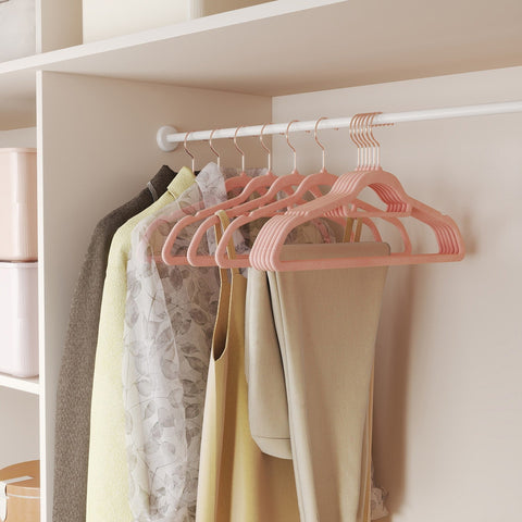 Rootz Velvet Clothes Hangers 50-Pack - Velvet Cladding Wing Bar - Velvet Hook Temple - Space-Saving - 45 x 0.6 x 23.5 cm