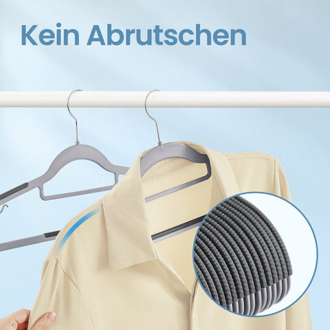 Rootz 50 Piece Set Wing Hanger - Plastic Clothes Hanger - Cladding Bars - Fold-Free - 42cm x 0.6cm x 21.5cm Each