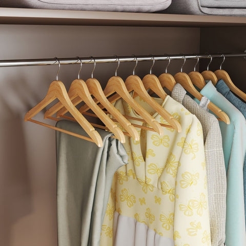Rootz Wooden Hanger 20s Set - Clothes Hanger - Garment Hanger - Efficient Assistant - 44.5cm x 23cm x 1.2cm