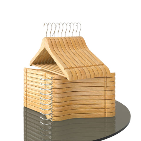 Rootz Wooden Hanger 20s Set - Clothes Hanger - Garment Hanger - Efficient Assistant - 44.5cm x 23cm x 1.2cm