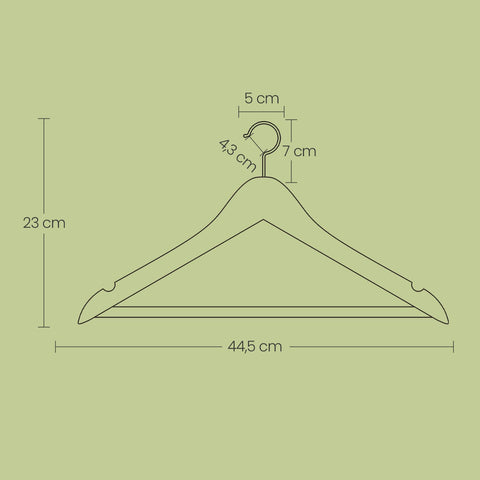 Rootz Wooden Hanger 20s Set - Clothes Hanger - Garment Hanger - Efficient Assistant - 44.5cm x 23cm x 1.2cm